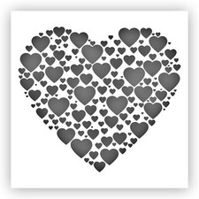 Heart of Hearts 2 Stencil - Choose a Size - Laser-Cut Reusable Plastic