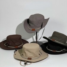 Hommes Seau Chapeau Pêche Casquette Camping Extérieur Rapide Sec Large Bord Sac