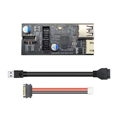 USB3.2 GEN1 19Pin to 19Pin + Type-E Expansion Card For Win7/8/10/11 For 32/64BIT