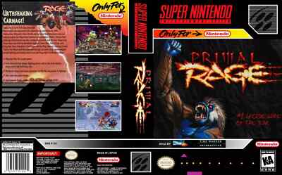 Primal Rage SNES Game Case Box Cover Art Work Only (No