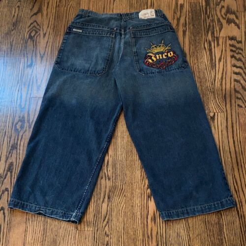 Vintage JNCO Embroidered Crown Royal Jeans 34x27 Baggy Wide Rave Skater 90s Y2K - Bild 2 von 17