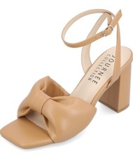 Journee Womens Lottey Tru Comfort Foam Mid Heel Ankle Strap Sandals Tan 9