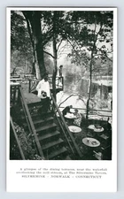 Postcard Connecticut Norwalk CT Silvermine Tavern Inn Terrace 1950s Unposted