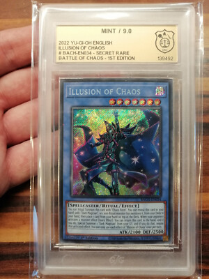 GRADED GSG 9 Mint - Illusion of Chaos - Yu-Gi-OH! - Secret Rare - 1st Edition