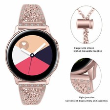 For Samsung Galaxy Watch 3/ Active 2 1 40/44MM Bling Stainless Steel Wrist Band