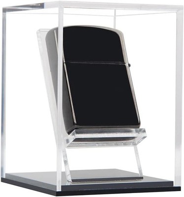 Display Case for Zippo Lighter Stand Holder Clear Acrylic Box Protected Protecti