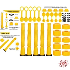 Versatile 5-Pack Gas Can Nozzles - Durable Yellow Pour Spouts for Easy Fueling