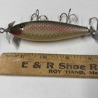 Vintage Creek Chub Wooden Injured Minnow Pretty Nice Red Side Scale Finish. Ex+! — photo 2
