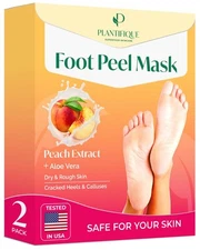 PLANTIFIQUE Foot Peeling Mask 2 Pack | Dermatologically Tested Repairs Heels... 