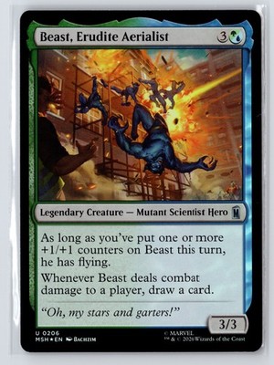 Beast, Erudite Aerialist #206 Marvel Super Heroes Foil Magic The Gathering MTG