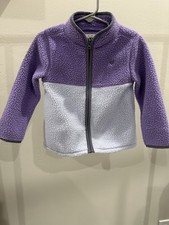 OshKosh B'gosh Fleece Colorblock Zip Jacket Purple White 24m Baby Toddler