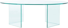 Stylish Oval Clear Tempered Glass Coffee Table for Modern Living Rooms