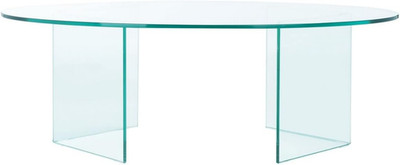 Stylish Oval Clear Tempered Glass Coffee Table for Modern Living Rooms