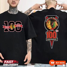 New Chicago Blackhawks 100th Anniversary NHL 2 side shirt VK08187