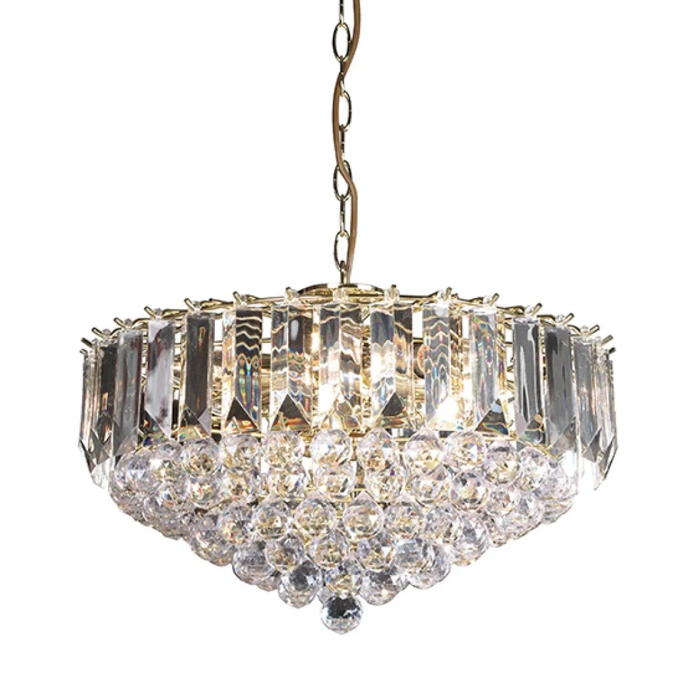 Ceiling Light Brass Fargo 6 450mm Polished Endon FARGO-18BP - Image 2 of 4