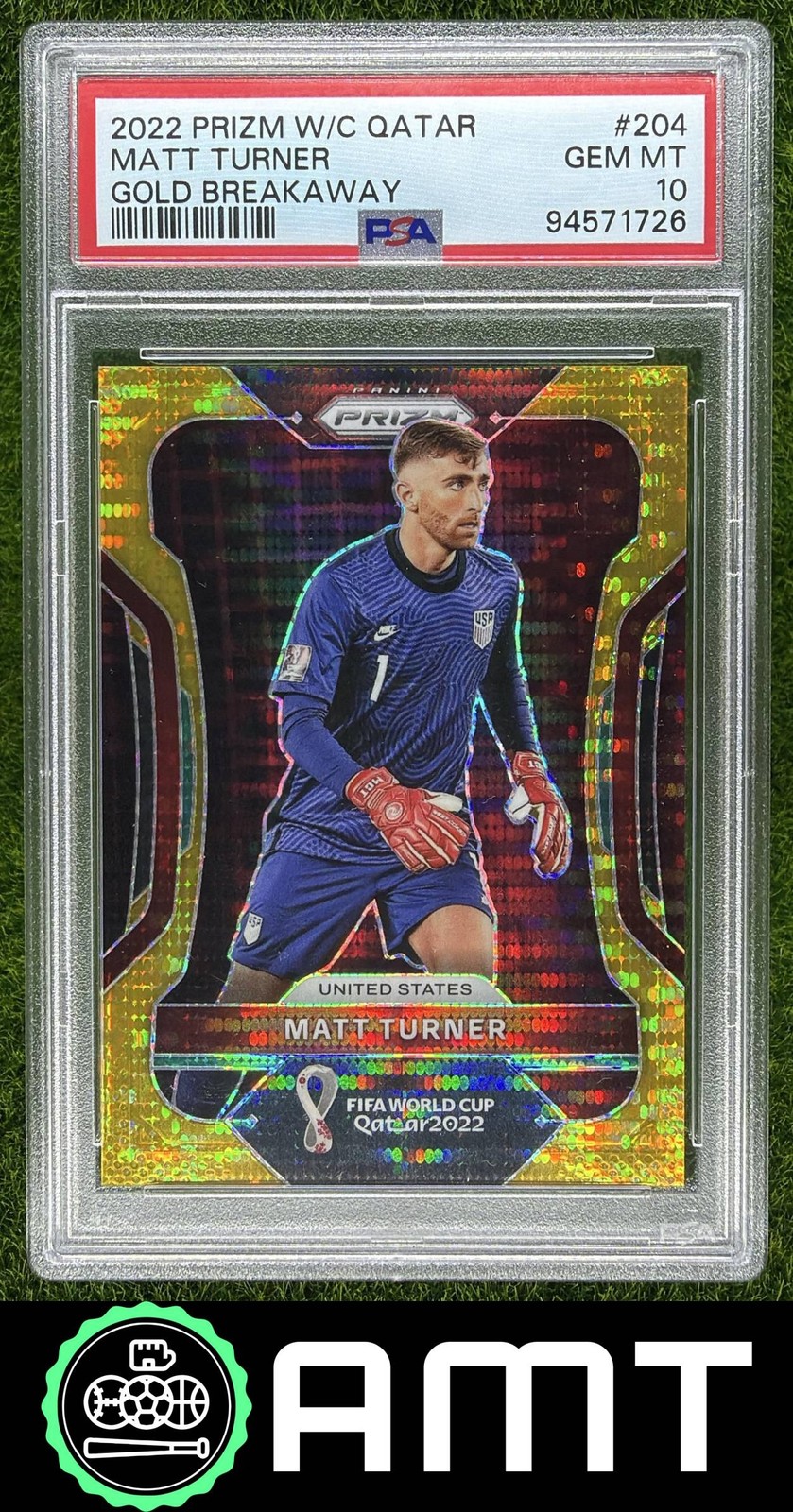 Matt Turner PSA 10 2022-23 Panini Prizm World Cup Qatar 8/10 Breakaway Gold 1726