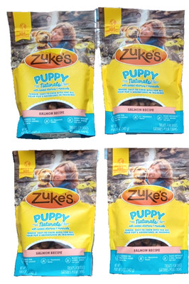4 PACK Zuke's Puppy Naturals Bag of Soft Dog Puppy Treats, Salmon 5 Ounce each