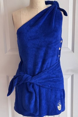 CHANEL 19M COCO BEACH BLUE TERRY CC LOGO ONE SHOULDER MINI DRESS 40 | eBay CHANEL 19M COCO BEACH BLUE TERRY CC LOGO ONE SHOULDER MINI DRESS 40 | eBay
