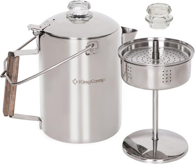 Percolator Coffee Pot Campfire Coffee Boiler Kettle 304 Stainless Steel with Woo