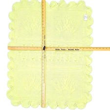 Knitted Baby Receiving Blanket, Handmade 25" x 32" Yellow PRE-OWNED