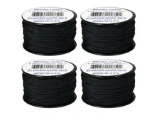 4 Pieces Atwood Rope MFG Tactical Micro Utility Cord 1.18mm X 125ft  (Black)