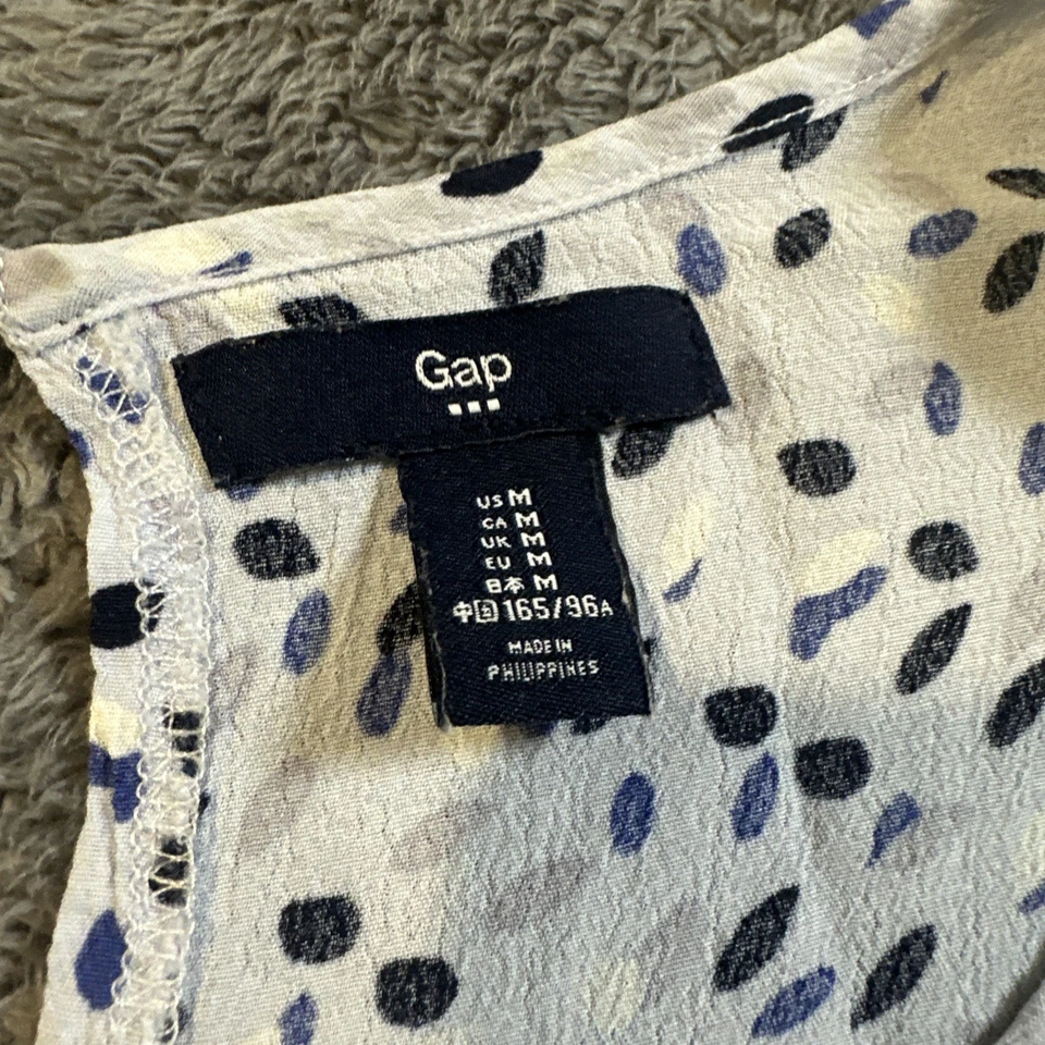 Blusa sin mangas informal de negocios estampado azul Gap para mujer talla M. Gran grapa Foto 2 de 4
