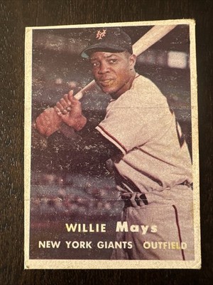 1957 Topps Willie Mays #10 Low Grade No Creases but Trimmed