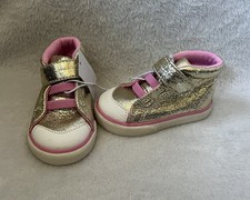 See Kai Run Shoes Belmont Baby Girls Sz 4 Sneakers High Tops Gold Shine