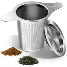 Yoassi Extra Fine 18/8 Stainless Steel Tea Infuser Mesh Strainer With 