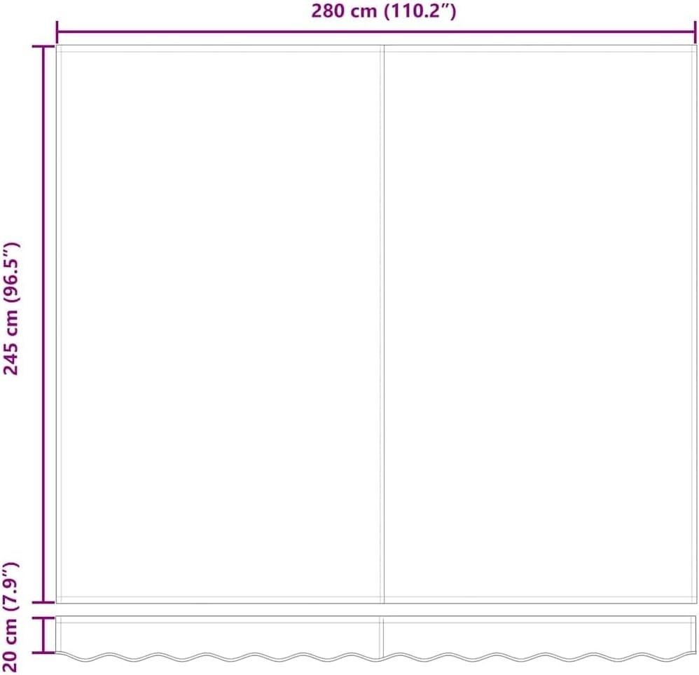 Toile pour auvent gris clair 280x245 cm en polyester imperméable