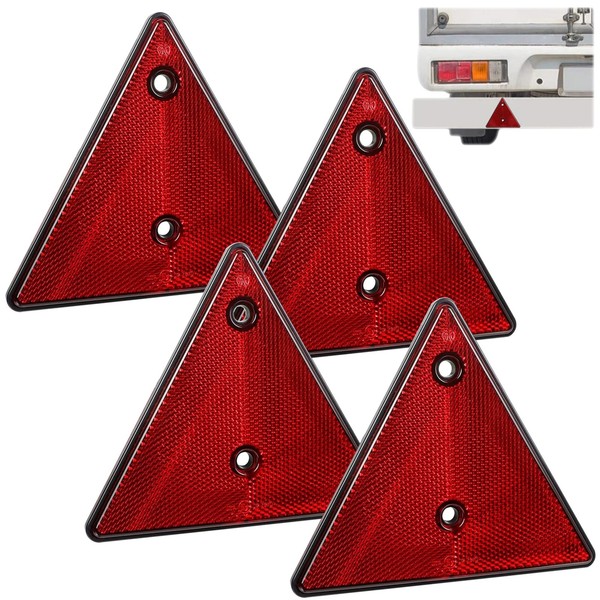 AnhäNger Reflektor Dreieck RüCkstrahler Rot RüCklicht HäNger 4 StüCk 15 Cm-image