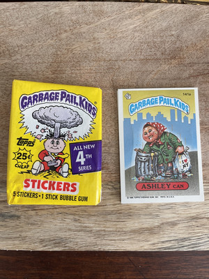 1986 GARBAGE PAIL KIDS SERIES 4 LOT OF 5 Cards W/ WAX PACK (OPEN)  Gum Removed