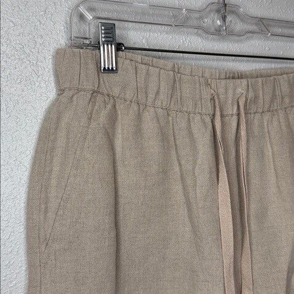 Женские органические льняные желтовато-коричневые шорты-бермуды на шнурке Eileen Fisher размер Small - Изображение 3 из 4