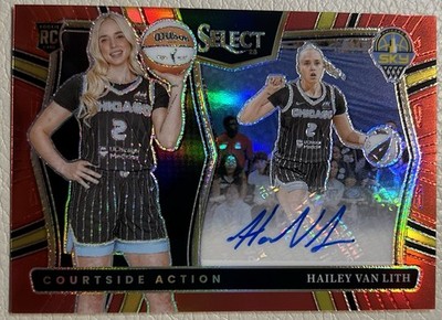 2025 Panini Select Hailey Van Lith Courtside Action Auto Rookie 71/99 Red Sky!