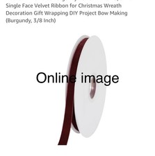 10 Yards Burgundy Velvet Ribbon 3/8 Inch