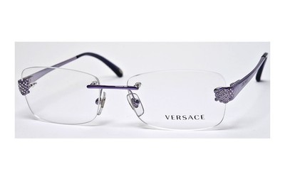 Versace MOD.1203-B 1012 Crystal Lilac Rimless size 53/16/135 Italy Eyeglasses