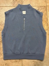 Varley Loretta Double Soft Half Zip Sleeveless Sweatshirt Size M Stone Blue 128