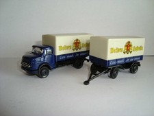 Auto-H0 - Biertruck, dunkelblauer LKW Wolters mit Anhänger