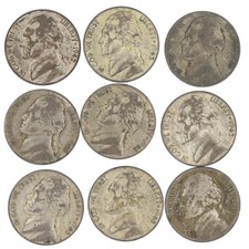 1942–1945 United States of America  War Nickels  35% Silver Set of 44