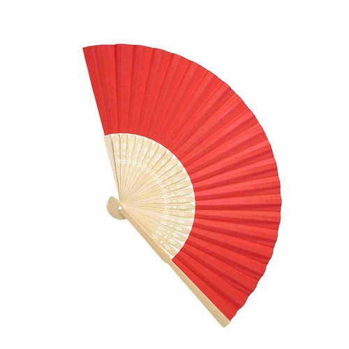 (Red Color)Chinese Folding Bamboo Ribs Fan DIY Blank Paper Fan Wedding . - Picture 20 of 23