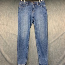 Madewell 9" Jeans Size 32 Blue Medium Wash Mid-Rise Skinny 5-Pocket Denim