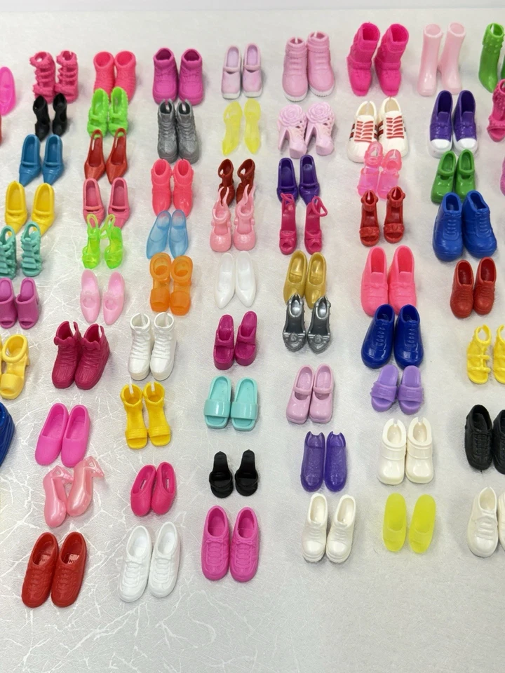 93 Pairs of Modern Barbie And Ken Mattel Brand And Some Clone Doll Shoe Lot EUC - Image 3 of 4