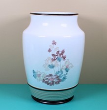 Vintage Denby Romance Stoneware Floral Tall Beige Vase VGC Retro 1980's