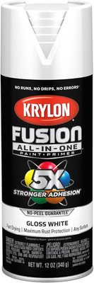 Krylon Fusion All-In-One Adhesive Spray Paint for Indoor/Outdoor Use, 12 Oz, Whi