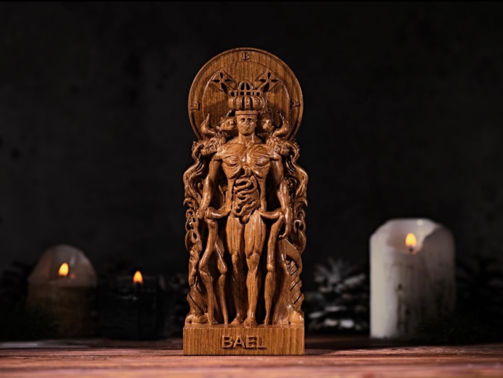 Goetia Bael Demon King Statue Occult Figurine Pagan Altar Gothic Decor