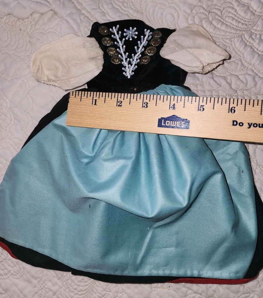 Hermoso vestido de muñeca antiguo para muñeca bisque francesa o alemana - Hecho en fábrica TLC Foto 4 de 4