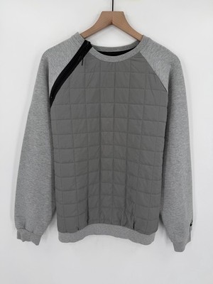Nike Tech Pack Quilted Sweatshirt Men s Large Gray Tech Fleece Hybrid Puffer