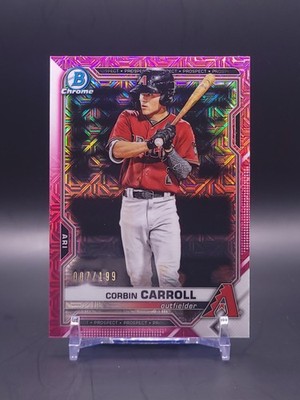 CORBIN CARROLL 2021 Bowman Chrome Prospects Pink Mojo Refractor /199 - BCP-142