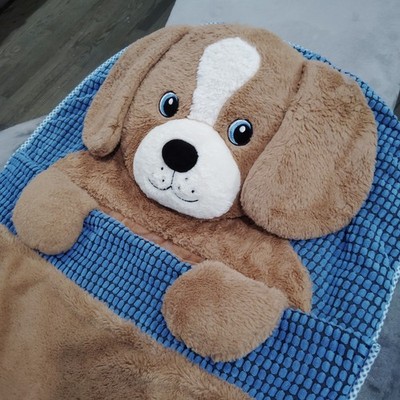 Adorable Hugfun Animal Slumber Kids Sleeping Bag Puppy Dog Brown 66''x28''. MINT