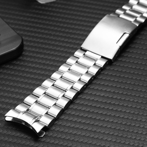 22 Mm Watch Straps for Men Stainless Steel Fit Curved Ends Band Miss - Picture 9 of 12